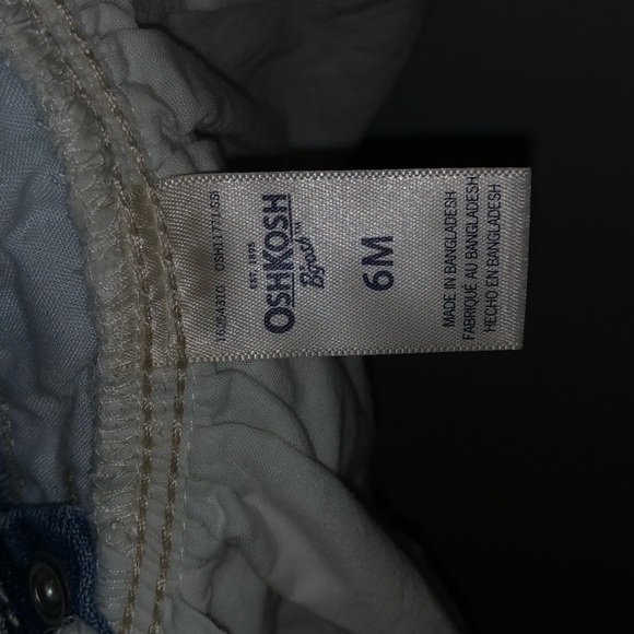 Kid's Oshkosh B'Gosh Denim Overall Dress with Eyelet Lace Skirt - Picture 6 of 8